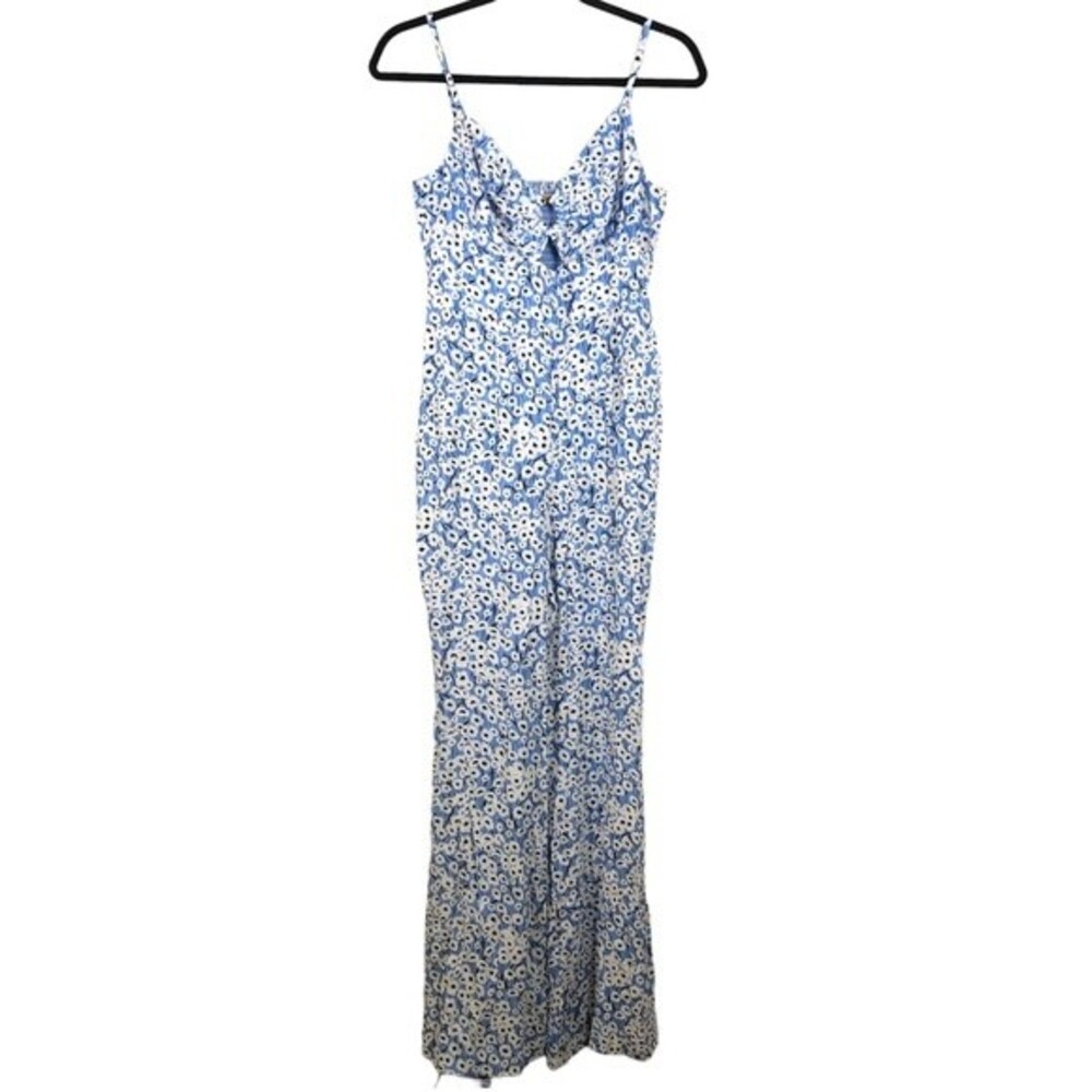 Anthropologie Hutch Jumpsuit Ditsy Daisy Floral Blue White Small